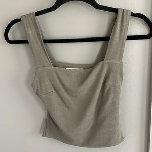 ILLA ILLA Olive Green Cropped Open Back Top - Size S